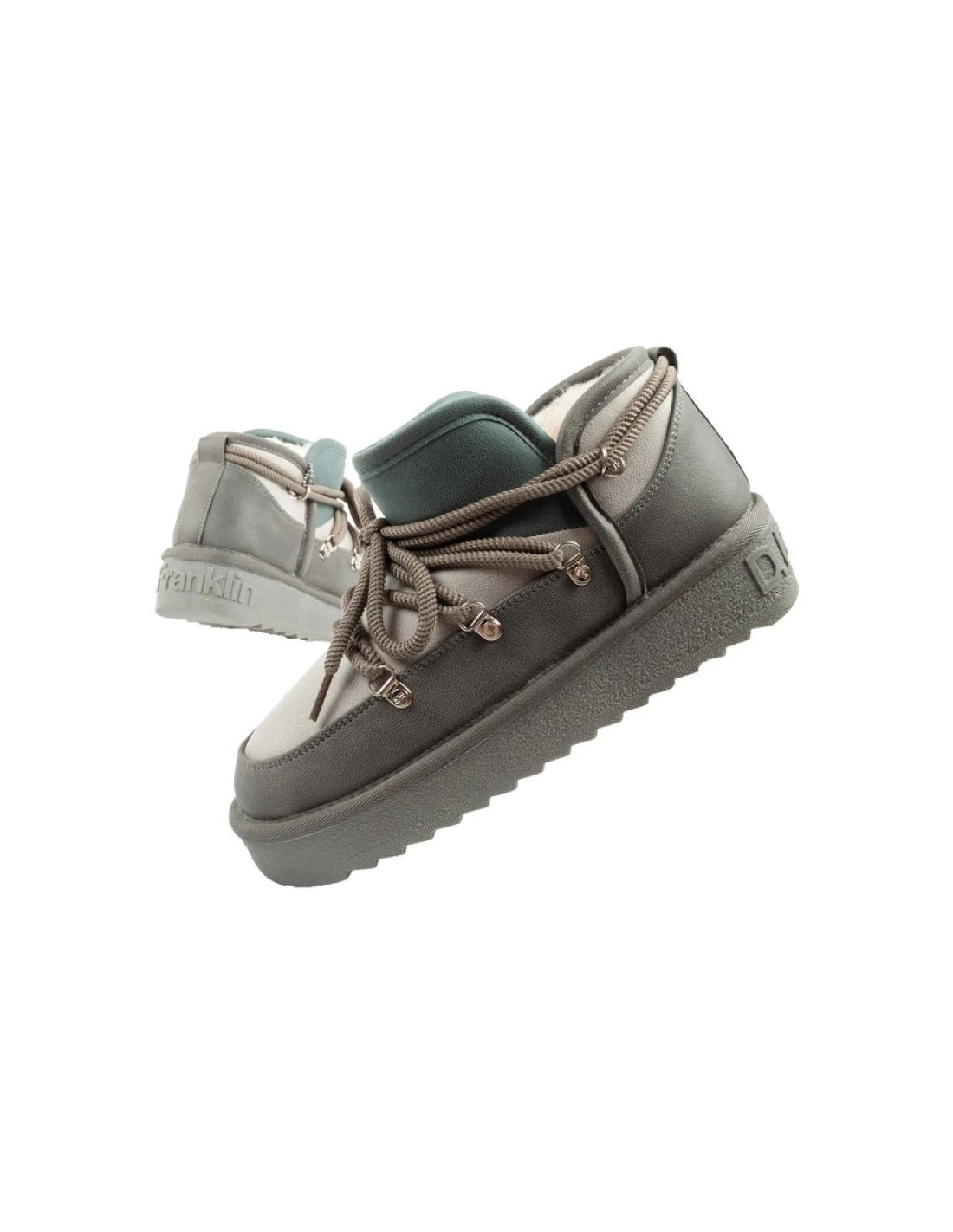 D.Franklin DFranklin women's winter snow boots fashionable insulated ankle boots gray