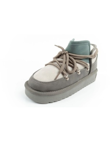 DFranklin women's winter snow boots fashionable insulated ankle boots gray