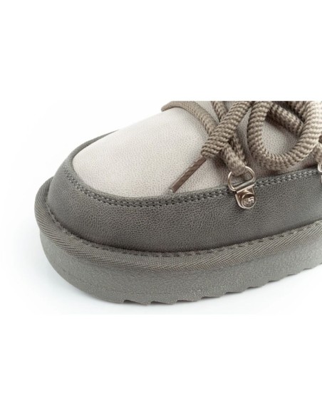 DFranklin women's winter snow boots fashionable insulated ankle boots gray