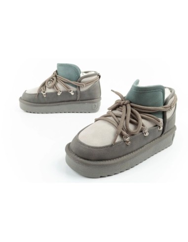 DFranklin women's winter snow boots fashionable insulated ankle boots gray