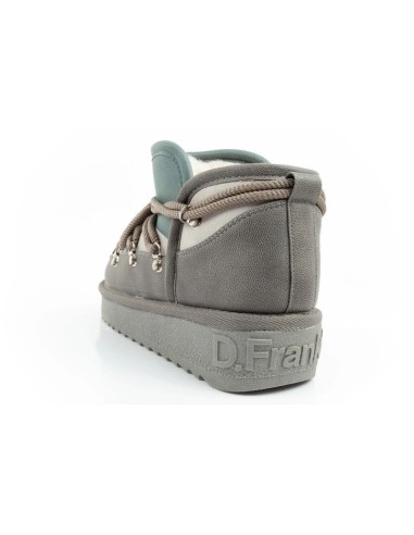 DFranklin women's winter snow boots fashionable insulated ankle boots gray