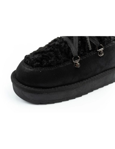 DFranklin women's winter snow boots fashionable fur lining black high