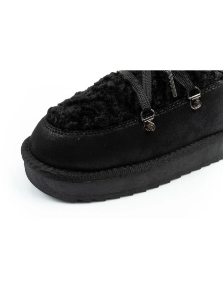 DFranklin women's winter snow boots fashionable fur lining black high