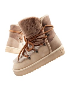 DFranklin women's winter snow boots fashionable fur lining brown beige high