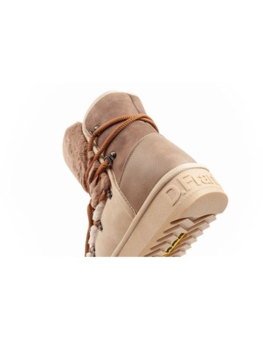 DFranklin women's winter snow boots fashionable fur lining brown beige high
