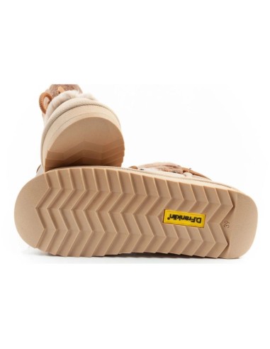 DFranklin women's winter snow boots fashionable fur lining brown beige high