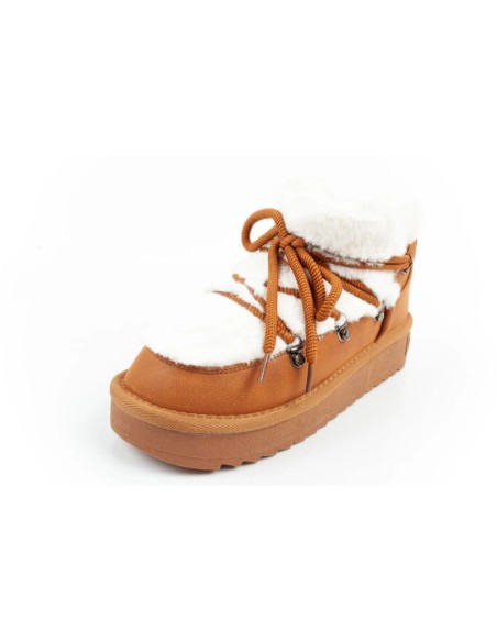 DFranklin women's winter snow boots fashionable fur lining brown ankle boots