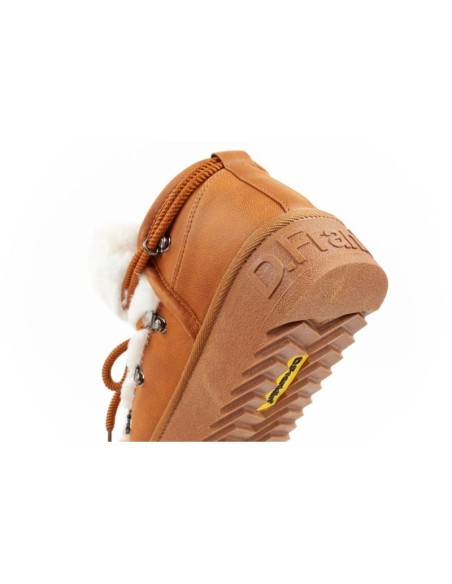 DFranklin women's winter snow boots fashionable fur lining brown ankle boots