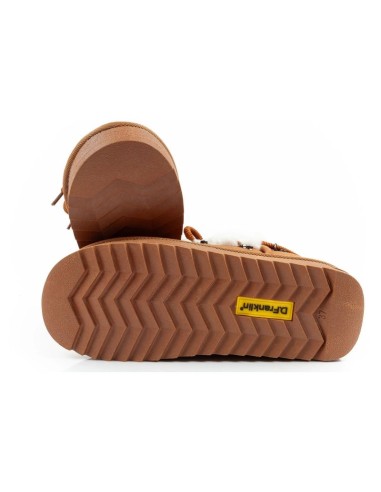 DFranklin women's winter snow boots fashionable fur lining brown ankle boots