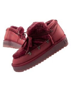 DFranklin women's winter snow boots fashionable fur lining burgundy