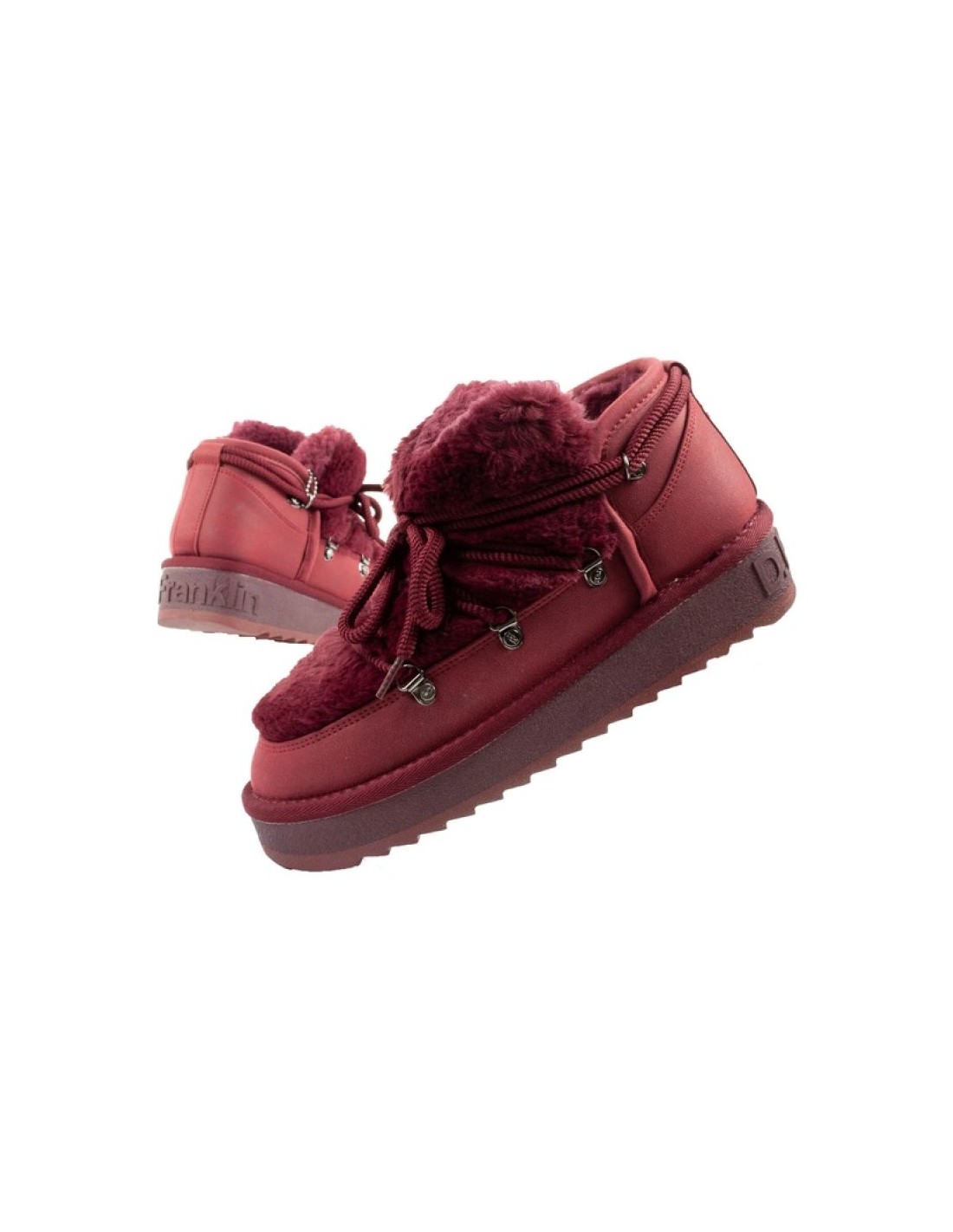 DFranklin women's winter snow boots fashionable fur lining burgundy