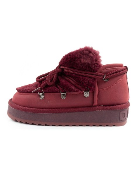DFranklin women's winter snow boots fashionable fur lining burgundy