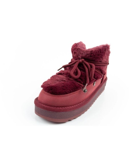 DFranklin women's winter snow boots fashionable fur lining burgundy