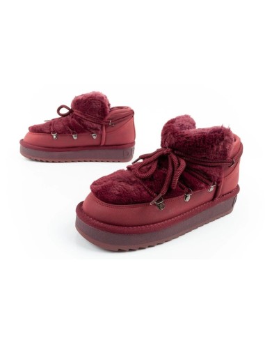 DFranklin women's winter snow boots fashionable fur lining burgundy