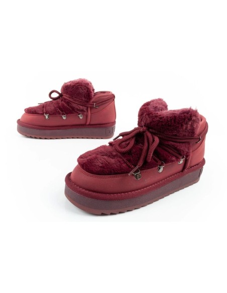 DFranklin women's winter snow boots fashionable fur lining burgundy