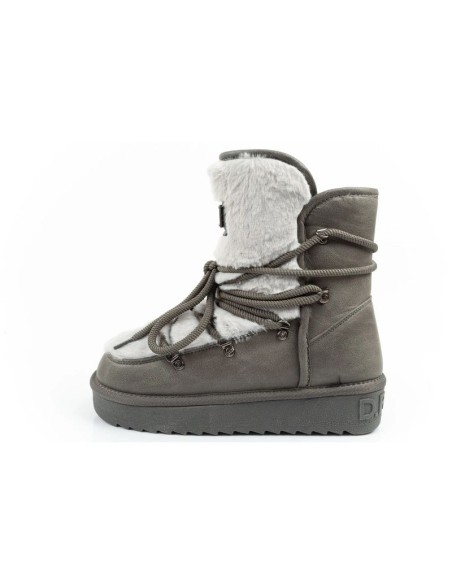 DFranklin women's winter snow boots fashionable fur lining gray