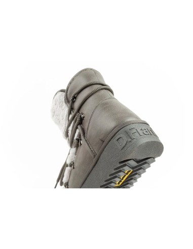 DFranklin women's winter snow boots fashionable fur lining gray
