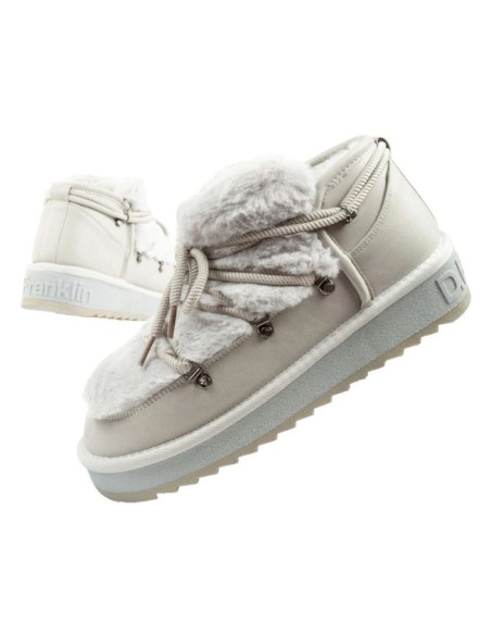 DFranklin women's winter snow boots fashionable fur lining gray
