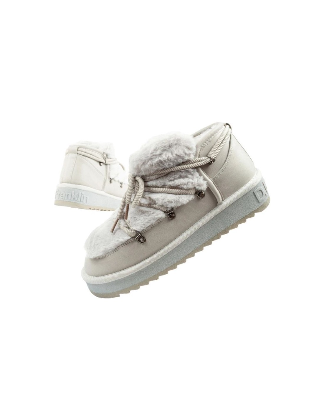 DFranklin women's winter snow boots fashionable fur lining gray