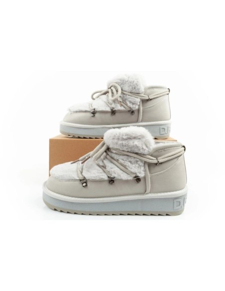 DFranklin women's winter snow boots fashionable fur lining gray