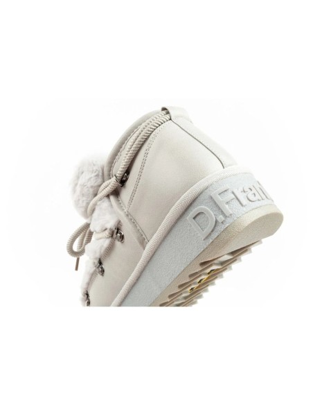 DFranklin women's winter snow boots fashionable fur lining gray