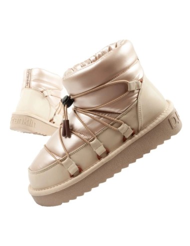 DFranklin women's winter snow boots fashionable insulated gold ankle boots