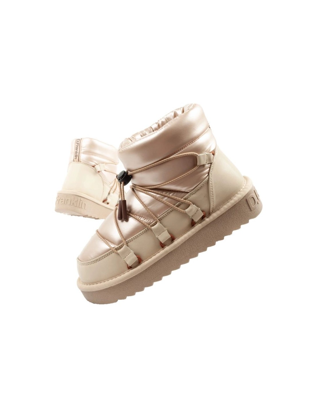 D.Franklin DFranklin women's winter snow boots fashionable insulated gold ankle boots