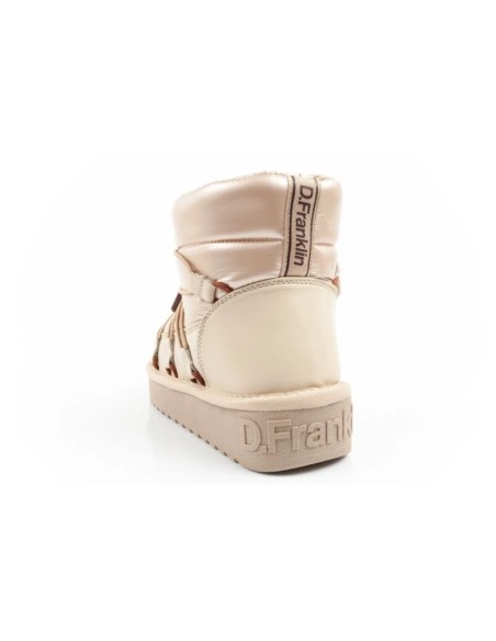 DFranklin women's winter snow boots fashionable insulated gold ankle boots