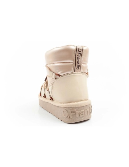 DFranklin women's winter snow boots fashionable insulated gold ankle boots