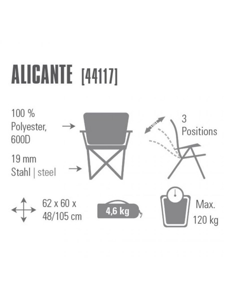 High Peak Alicante 44117 Folding Chair