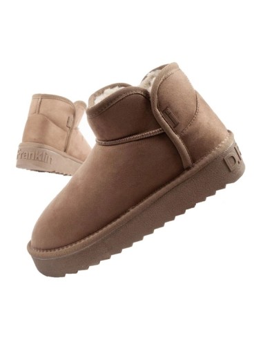 DFranklin women's winter snow boots fashionable fur lined brown ankle boots