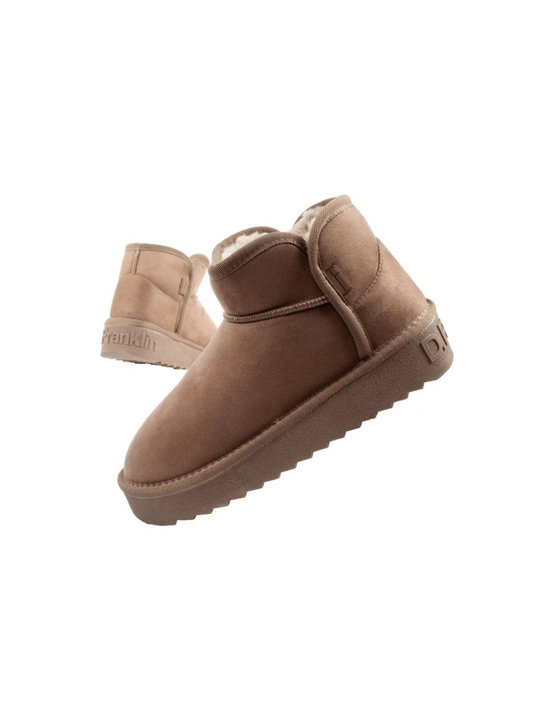 DFranklin women's winter snow boots fashionable fur lined brown ankle boots