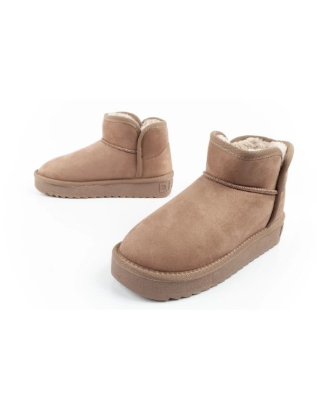 DFranklin women's winter snow boots fashionable fur lined brown ankle boots