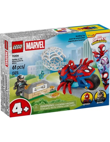 LEGO Marvel Spiderman 11206 Spidey on a Motorcycle vs Rhino