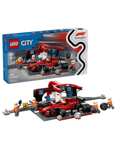 LEGO CITY 60443 F1 Pit Stop and Mechanics with Ferrari Car