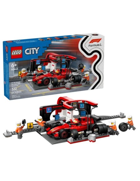 LEGO CITY 60443 F1 Pit Stop and Mechanics with Ferrari Car