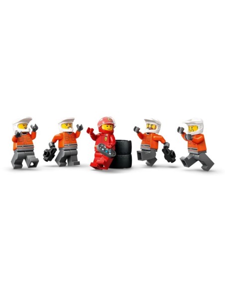 LEGO CITY 60443 F1 Pit Stop and Mechanics with Ferrari Car