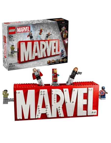 LEGO MARVEL SUPER HEROES 76313 MARVEL logo with minifigures