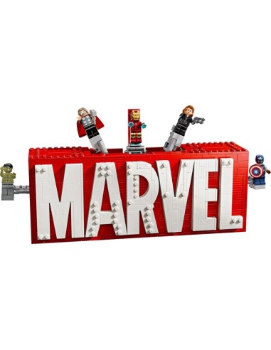 LEGO MARVEL SUPER HEROES 76313 MARVEL logo with minifigures