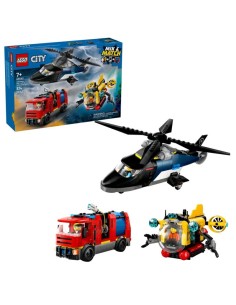 LEGO CITY 60462 Helicopter Fire Truck and Submarine Set