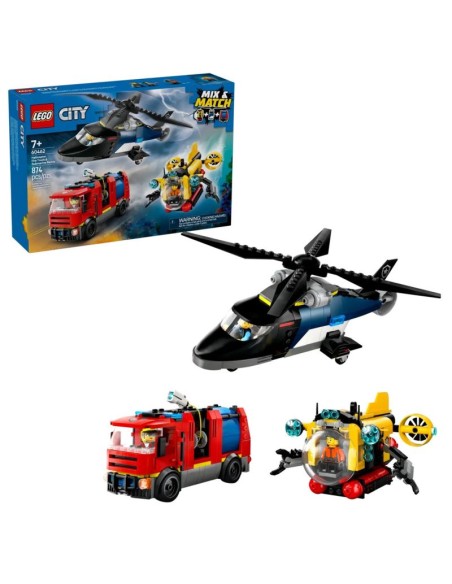 LEGO CITY 60462 Helicopter Fire Truck and Submarine Set