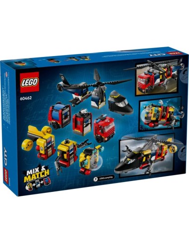 LEGO CITY 60462 Helicopter Fire Truck and Submarine Set