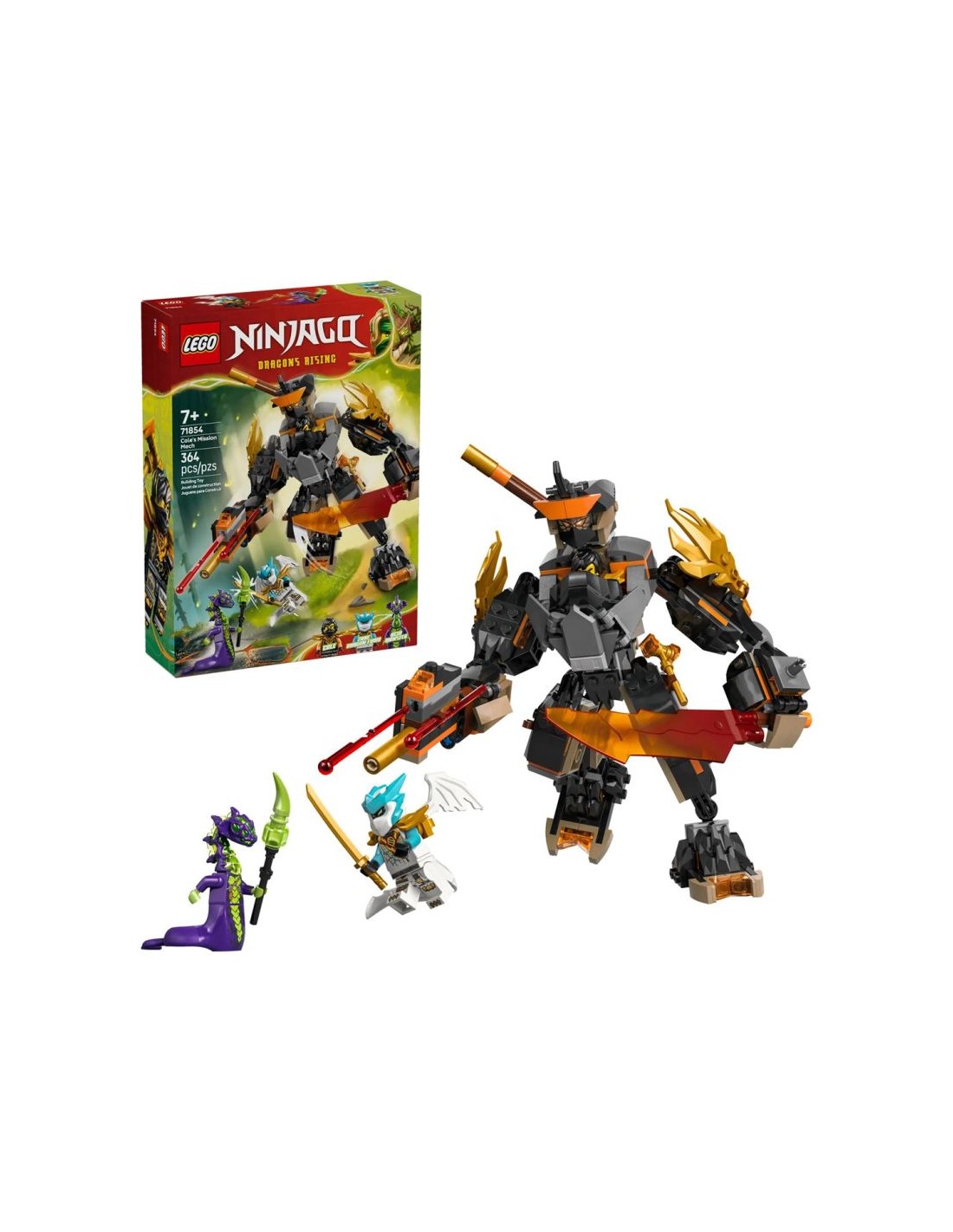 Mission LEGO NINJAGO 71854 Cole's Mission Mech and Dragon Zane