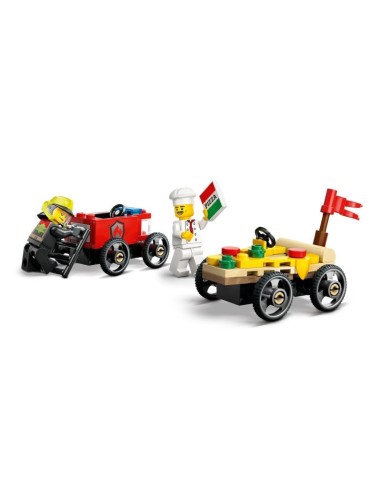 LEGO CITY 60458 Pizza vs Fire Truck Racer Set