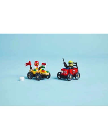LEGO CITY 60458 Pizza vs Fire Truck Racer Set