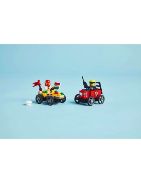 LEGO CITY 60458 Pizza vs Fire Truck Racer Set