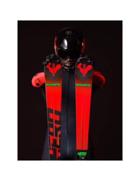ROSSIGNOL HERO SL 150 R22 skis LOOK SPX 12 Rockerace Hot Red bindings