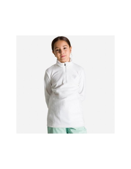 ROSSIGNOL Girl 12 Zip Fleece Sweatshirt White