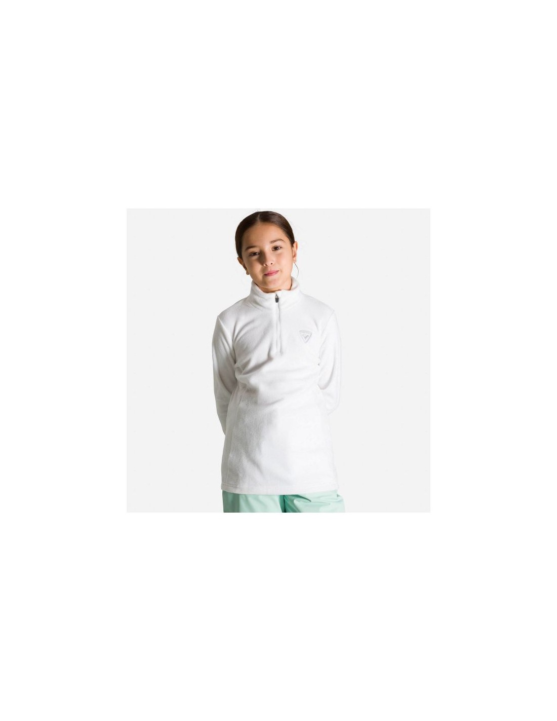 ROSSIGNOL Girl 12 Zip Fleece Sweatshirt White