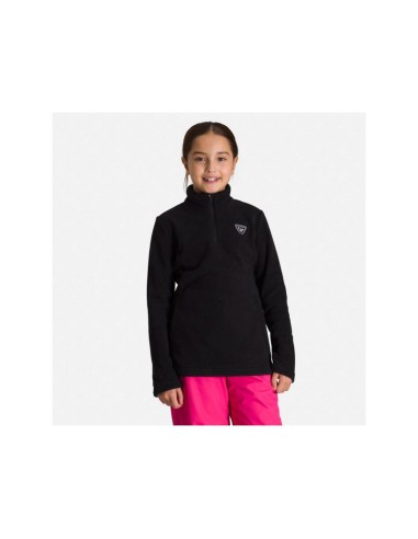 ROSSIGNOL Girl 12 Zip Fleece Sweatshirt Black